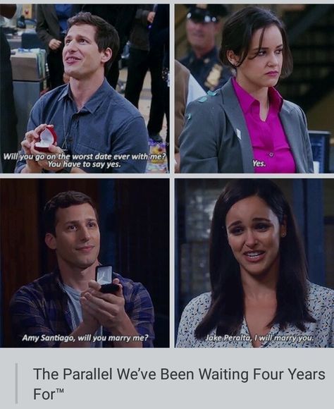 Jake Peralta Proposal, Jake And Amy Proposal, Jake X Amy, Brooklyn Nine Nine Funny, Jake And Amy, Gina Linetti, Brooklyn 9 9, Amy Santiago, Jake Peralta