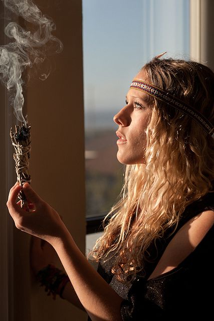 "Burning Sage 2, via Flickr." How far will you go? Oh, we already know...history has spoken. Burning Sage, Hippie Chick, Estilo Hippie, Hippie Love, Triple Goddess, Hippie Chic, Hippie Style, Bohemian Style, Incense