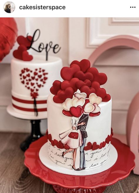 Edible Cupcakes, Edible Print Cake, Happy Anniversary Gift, My Happy Birthday, Cake Varieties, Valentines Cake, Bolo Red Velvet, Cake For Boyfriend, Fondant Cake Designs