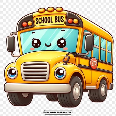 School Bus Clipart, Bus Clipart, Bus Cartoon, Bus Png, Kawaii School, Cartoon Images, School Bus, Png Clipart, Png Images