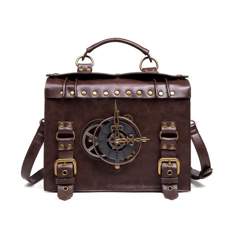 PRICES MAY VARY. Costume Steampunk Messenger Bag Leather Retro Briefcase Crossbody Shoulder Purse Satchel Festival Costume Accessories - Vintage steampunk gothic style, Medieval Renaissance Belt Pouch , LARP, Fantasy Events, Renaissance Faire, Comic Con, Halloween Festival Cosplay Costume Apparel. club active, party . Even for Daily Use. Get Ready to Become a SUPER SATR in the Live Action Role Playing Game! PREMIUM QUALITY PU LEATHER - Made in Superior leather with durable, metal hardward design Steampunk Mode, Moda Steampunk, Steampunk Bag, Steampunk Aesthetic, Gothic Bag, Beg Tangan, Steampunk Leather, Tas Bahu, Mode Punk