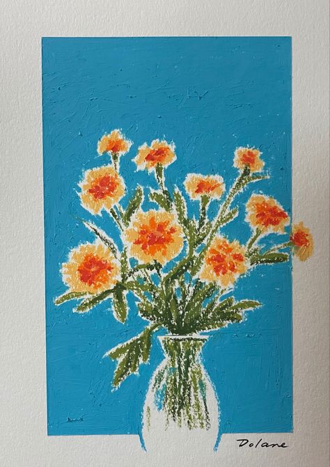 Crayola Watercolor Painting, Flowers Pastel Drawing, Easy Crayon Art, Simple Pastel Art, Oil Pastels Flowers, Oil Pastel Art Flowers, Simple Oil Pastel Art, Flower Oil Pastel, Easy Oil Pastel Art