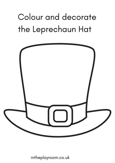 Color and decorate the leprechaun hat. Free printable st patricks day coloring page, this also works as a template for your st paddy's day craft ideas Leprechaun Worksheets Preschool, St Patrick Day Worksheets Free Printable, Leprechaun Template Free Printable, Leprechaun Hat Template Free Printable, Leprechaun Hat Template, St Patrick’s Day Printables, Leprechaun Coloring Pages For Kids, St Patricks Day Coloring Page, St Patricks Day Hat Printable