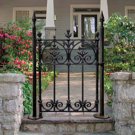 Tulsa Iron Gates | Heritage Cast Iron USA Front Entry Decor, Ornamental Iron Gates, Cast Iron Gates, Wrought Iron Garden Gates, Cast Iron Fence, Iron Garden Gates, Gate Post, Entrance Gates Design, Iron Gate Design