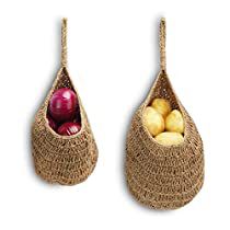 Onion Basket, Potato Basket, Hanging Wall Baskets, Onion Storage, Garlic Storage, Boho Kitchen Decor, Hanging Fruit Baskets, Jute Hanging, Fruit And Vegetable Storage