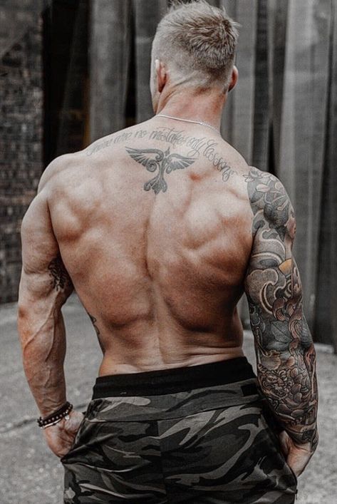 Military Muscle Men, Ginger Hair Men, Cool Back Tattoos, Fit Guys, Muscle Guys, Tattooed Men, Military Muscle, David Zepeda, Hot Hero