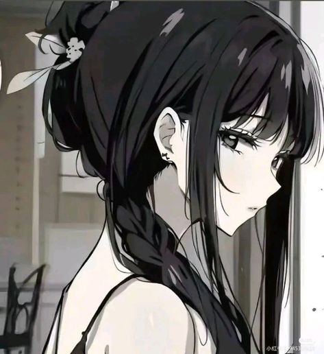 Anmie Avatar Girl Pfp, Anmie Avatar Girl, Jeanne Core, Anime Black Hair, Anime Cover Photo, Anime Pixel Art, Anime Monochrome, Anime Profile, Cartoon Profile Pics