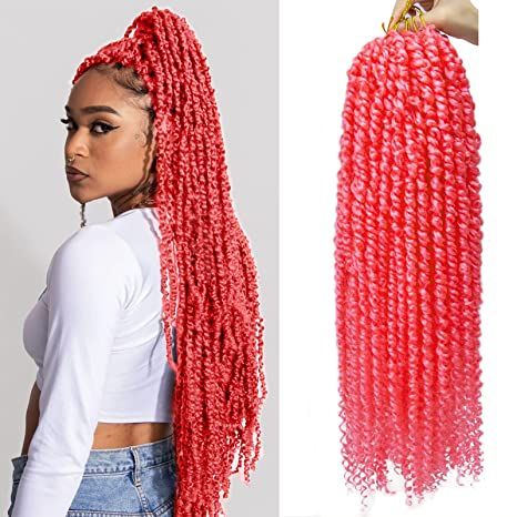 Pink Passion Twist, Wavy Braiding Hair, Hot Pink Hair, Pink Passion, Feed In Braids Hairstyles, Crochet Twist, Feed In Braid, Hair Color Pink, Deep Curly