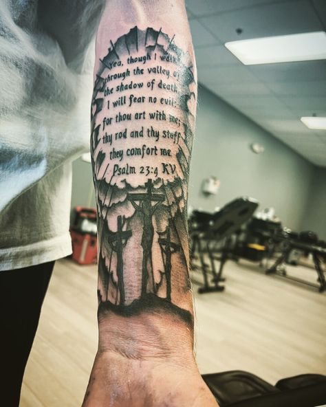 23rd Psalm Tattoo, 23 Psalm Tattoo, Psalm 27:1 Tattoo, Psalms 23:4 Tattoos, Psalm 23 4 Tattoo, Crucifixion Tattoo, Psalm 23 Tattoo, Psalm Tattoo, Psalm 23 Kjv