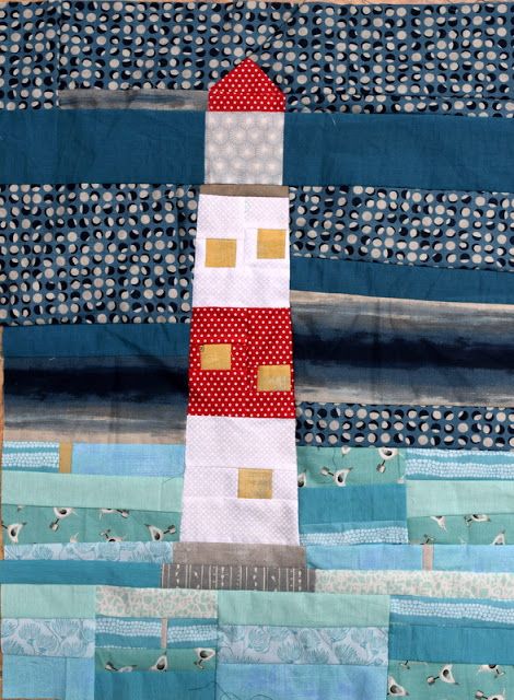 Sailboat Quilts, Seaside Quilt, Lighthouse Quilt, Canadian Quilts, Lighthouse Crafts, Denim Quilts, Applique Wall Hanging, Nautical Quilt, Beach Quilt