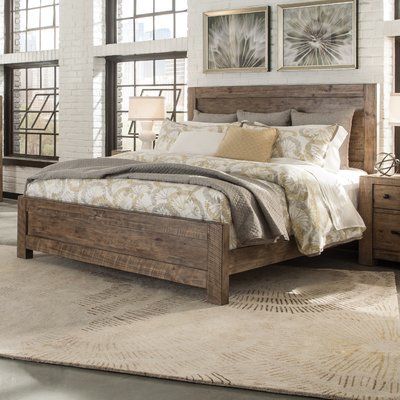 Beautiful wood Panel Bed. Perfect for rustic and farmhouse style. Love this wood look. #afflink King Poster Bed, Letto King Size, Queen Bedding, Queen Poster, Wall Diy, Queen Panel Beds, Luxury Duvet Covers, Poster Bed, Bedroom Posters