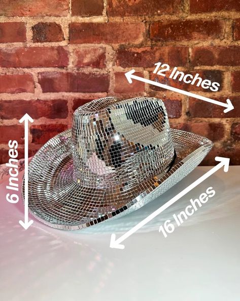 Disco Cowboy Hat Disco Cowboy Hat, Bachelorette Hats, Disco Era, Diy Hat, Cowgirl Hats, Cowboy Boots, Wearable Art, Fashion Statement, Cowboy Hats