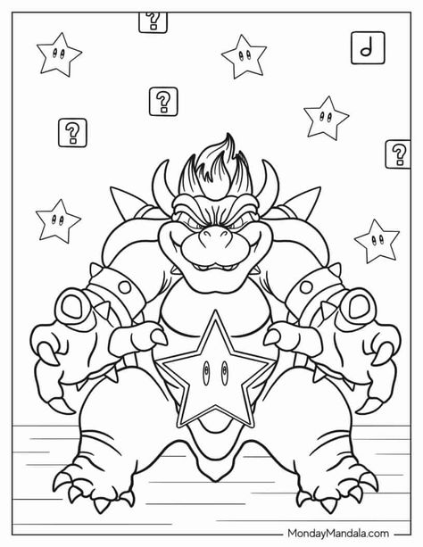 Your kids will love these free printable Bowser coloring pages! With 26 different pages to choose from, there's sure to be a Bowser coloring page that your child will enjoy. Just print out the pages, grab some crayons or markers, and let your child's creativity.  #Molde #BowserColoringPageFreePrintable #NintendoColoringPages #BowserColoringPages Bowser Coloring Page Free Printable, Nintendo Coloring Pages, Bowser Printable, Bowser Coloring Pages, Boy Coloring Pages, Mario Crafts, Mario Coloring, Mario Tattoo, Super Mario Coloring Pages