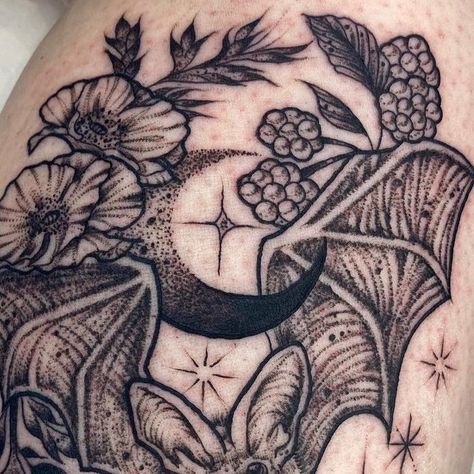 Bat Tattoo, Creepy Tattoos, Spooky Tattoos, B Tattoo, Halloween Tattoos, Pumpkins, Portfolio, Thank You, Tattoos