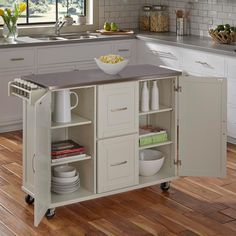 White Kitchen Cart, Dolly Madison, White Wood Kitchens, Portable Kitchen Island, Off White Kitchens, Portable Kitchen, Kitchen Size, Modern Bedroom Furniture, Kitchen Tops