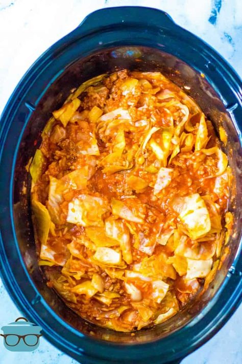 Cooked low and slow, this delicious Crock Pot Unstuffed Cabbage Rolls takes the traditional dish and turns it into an easy and tasty dinner that the whole family will love. Cabbage Casserole Crockpot, Unstuffed Turkey Recipe, Deconstructed Cabbage Rolls, Crockpot Cabbage Recipes, Slow Cooker Cabbage Rolls, Turkey Stuffing Recipes, Slow Cooker Ground Beef, Unstuffed Cabbage Rolls, Cabbage Roll Casserole