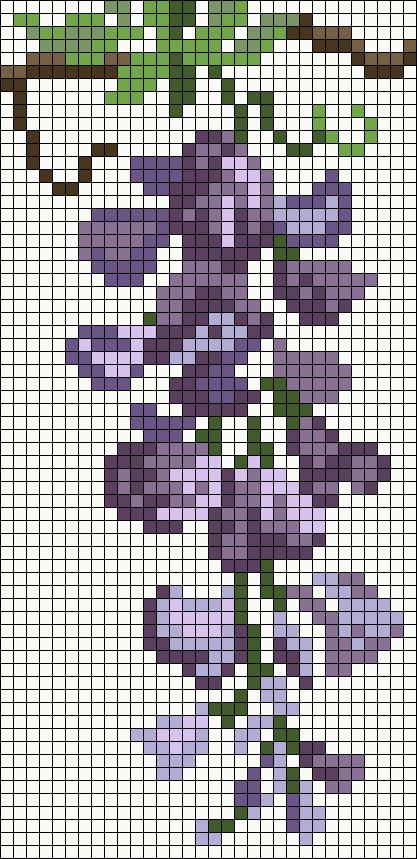 Alpha pattern #123157 | BraceletBook Alpha Patterns Crochet Blanket, Flower Crochet Grid, Pixel Art Tapestry, Flower Crochet Grid Pattern, Pixel Art Grid Flower, Perler Bead Flower Patterns, Pixel Flower Pattern, Flower Grid Pattern, Crochet Graph Patterns Flower