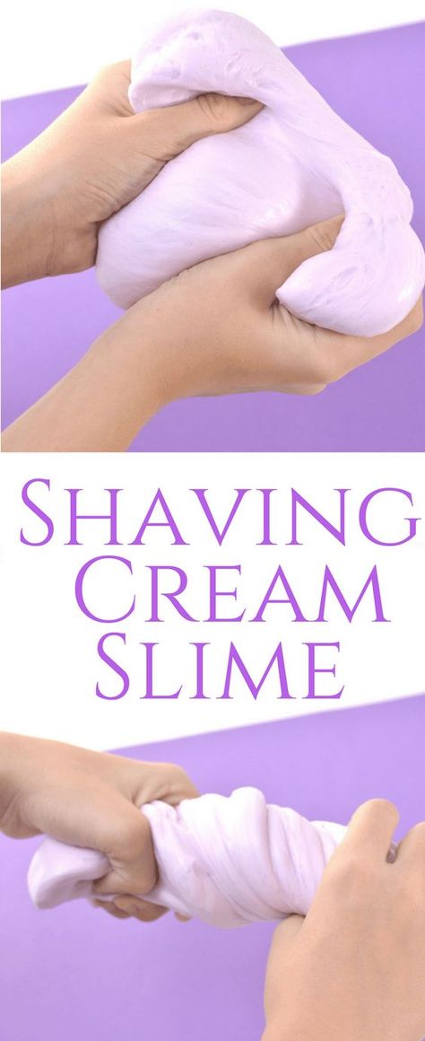 Shaving Cream Slime Recipe, Glitter Slime Diy, Shaving Cream Slime, Slime With Shaving Cream, Diy Shaving Cream, Slime Easy, Fluffy Slime Recipe, Borax Slime, Glue Slime