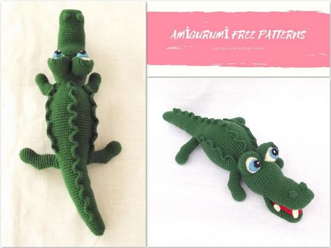 Amigurumi Crocodile Free Crochet Pattern - Amigurumi SDBES Free Alligator Crochet Pattern, Crochet Crocodile Pattern Free, Crocodile Crochet Pattern Free, Alligator Crochet Pattern, How To Make Popcorn, Fox Scarf, Crochet Toys Free Patterns, Crochet Toys Free, Popcorn Stitch