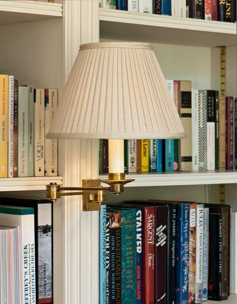 The Library Swing Arm Wall Light Library Lights, Library Lighting, Library Lamp, Bookshelf Lighting, Arm Wall Light, Bookcase Lighting, Library Wall, Brass Wall Light, Furniture Catalog