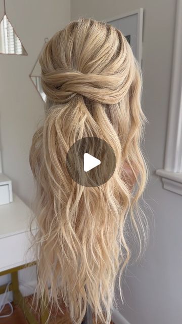 Hairstyle To Attend Wedding, Womens Half Up Hairstyles, Half Up Hairstyle Easy, Easy Half Up Half Down Hair For Wedding, Half Dos For Long Hair, Boho Half Up Half Down Hairstyles Short, Easy Half Up Medium Length Hair, Wedding Hairstyles Half Up Half Down How To, Updo Tutorial Videos Medium Length