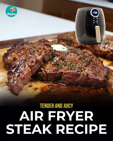 Can you cook steak in your air fryer? Yes, you can! Here's an air fryer steak recipe that will give you juicy, tender, and flavorful meat. Air Fryer Flank Steak Recipes, Steak Air Fryer, Airfryer Steak Recipes, Air Fryer Steak Recipes, Cornbread Muffins Recipe, Bacon Chili, Chuck Steak, Air Fryer Steak, Flank Steak Recipes