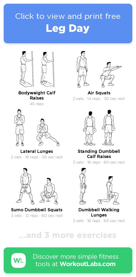 Free workout: Leg Day – 49-min legs exercise routine. Try it now or download as a printable PDF! Browse more training plans and create your own exercise programs with #WorkoutLabsFit · #LegsWorkout Workout Leg Day, Gym Leg Day, Leg Workout Plan, Legs Exercise, Saturday Workout, Circuit Training Workouts, Leg Workouts Gym, Workout Labs, Leg Day Workout