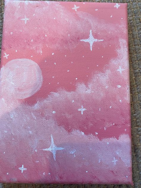 Original Acrylbild von Madison Ford Stuff To Paint On Walls, Easy Pastel Paintings, Things To Paint Pink, Pink Painting Easy, Cute Girly Paintings, Pink Aesthetic Painting Ideas, Easy Girly Paintings, Painting Pink Aesthetic, Wall Painting Pink