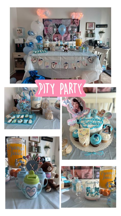 Birthday party Decorations Melanie Martinez Blue Pink unisex Melanie Martinez Birthday Party Theme, Melanie Martinez Party Ideas, Melanie Martinez Birthday Party, Melanie Martinez Birthday, Pity Party, Cute Birthday Cakes, Clay Flowers, Bday Ideas, Milk Soap