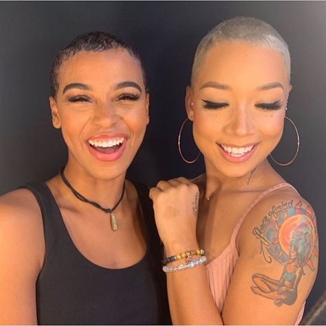 Black Women Pixie Haircut Shaved Sides, Black Women Buzzcut Short Hair, Short Black Haircuts For Women, Women With Fade Haircut, Short Fades For Black Women, Buzzcut Women Black, Black Women Shaved Hairstyles, Fade Black Woman, Black Woman Buzzcut