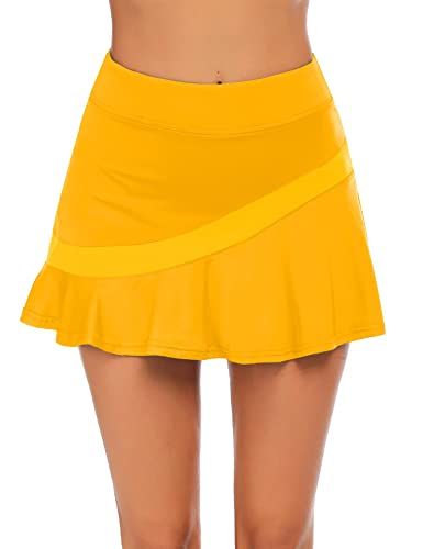 Yellow denim skirt