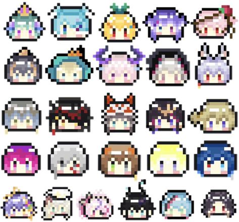 Nijisanji En Pixel Art, Vtuber Pixel Art, Pixel Template, Makers Space, Kandi Inspo, Pixel Beads, Diy Perler Bead Crafts, Back Painting, Diy Perler Beads