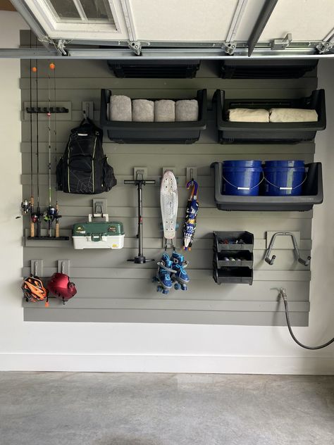 13 Clever Garage Organization Ideas | Real Simple French Cleat Garage, Wall Storage System, French Cleat Storage, Garage Wall Organizer, French Cleat System, Garage Wall Storage, Garage Storage Inspiration, Garage Organization Ideas, Doors Diy