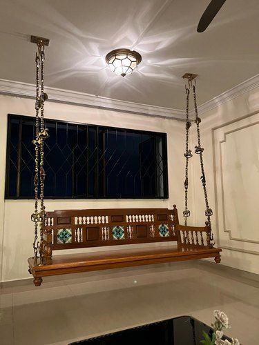 Wooden Swing - Rosewood Inlay Swing Manufacturer from Chennai Hichka Design, Jhula In Living Room, Pillar Design Interior, Interior Pillars, Swing In Living Room, Aluminum Windows Design, Thread Ceremony, Aluminum Windows, Rama Image