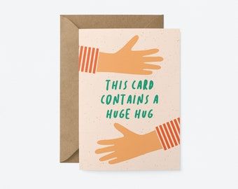 Hug Card, Card For Best Friend, Love Birthday Cards, 40th Birthday Cards, Modern Card, Sending Hugs, Mood And Tone, Love And Friendship, Envelope Design