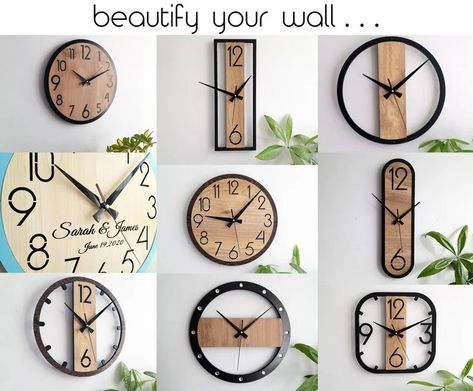 Wood Clock Design, Kitchen Wall Art Printables, House Interior Design Styles, Kitchen Home Office, Laser Cut Wood Crafts, Wall Clock Wooden, Unique Clocks, Wall Clock Design, Square Wall Clock