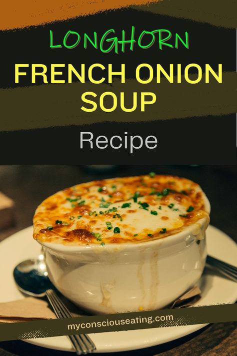 French onion soup in a bowl Longhorn French Onion Soup Recipe, Longhorn Bread Recipe Copycat, Longhorn Bread Recipe, Onion Soup Recipe, Longhorn Steakhouse, French Onion Soup Recipe, Onion Soup Recipes, Cozy Dinner, Cold Soup