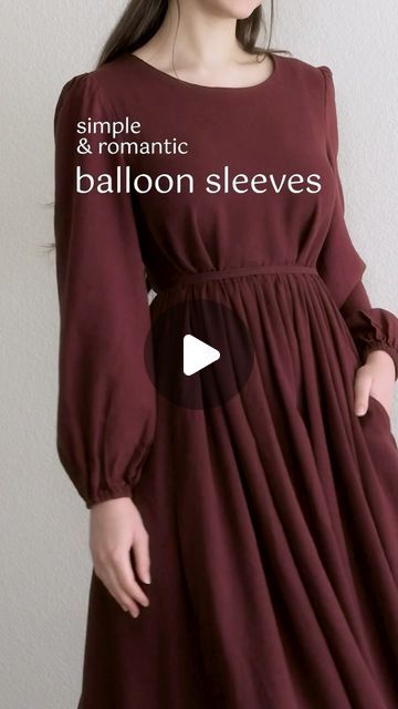 PDF Sewing Patterns on Instagram: "my not-so-new obsession: romantic balloon sleeves 🥰💐  Whether you call the balloon sleeves, bishop sleeves, or just puff sleeves - here’s how I sewed them on my new ‘Cindy’ dress :)" How To Sew Bishop Sleeves, Bishop Sleeve Pattern, Balloon Sleeves Pattern, Puff Sleeve Pattern, Cindy Dress, Sleeves Designs For Dresses, Puff Long Sleeves, Bishop Sleeve, Fashion Videos