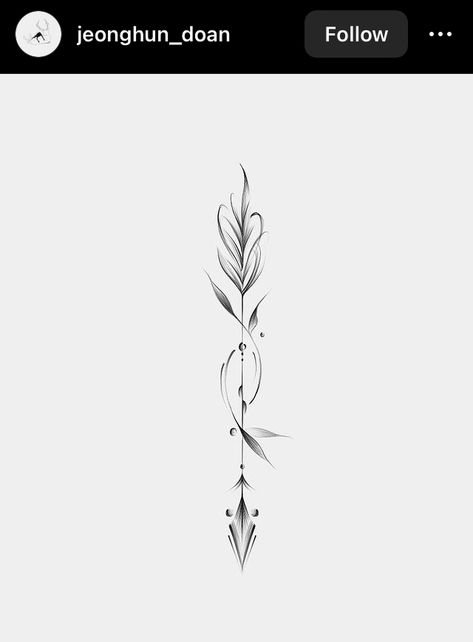 Elegant Arrow Tattoo, Back Of The Arm Tattoo For Women Simple, Dainty Women’s Tattoos, Tattoos With Arrows, Spear Tattoo For Women, Arrow Tattoo Spine, Pheonix Tattoo With Arrow, Roman Numeral Arrow Tattoo, Feminine Arrow Tattoo Beautiful