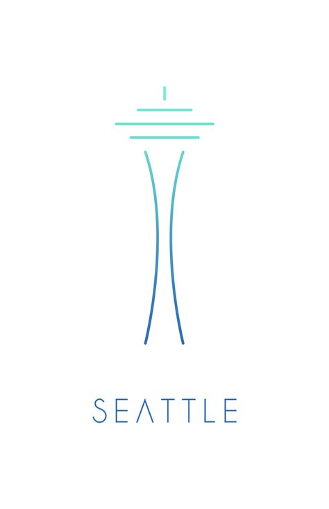 Space Needle Tattoo Simple, Space Needle Drawing, Space Needle Tattoo, Seattle Illustration, Seattle Logo, Seattle Aesthetic, Mini Drawing, Seattle Tattoo, Seattle Space Needle