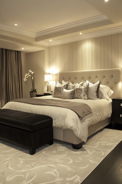 Luxurious Master Bedrooms Decor, Master Bedrooms Decor Large, Luxurious Master Bedrooms, Classy Bedroom Decor, Best Master Bedrooms, Bedroom Ideas For Small Rooms Diy, Parents Bedroom, Romantic Bedroom Decor, Bedroom Interior Design Luxury