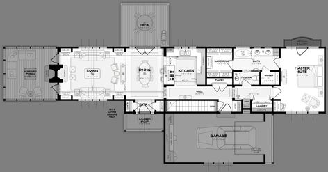 Shallow House Plans, Living Room Narrow Long Layout, Shallow Lot House Plans, Wide Porch, Maine Farmhouse, Narrow Houses, Hotondo Homes, Entryway Stairs, Narrow House Plans