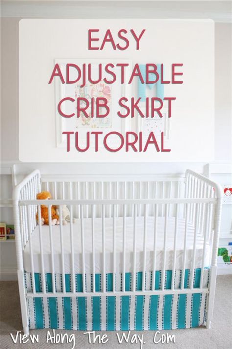 Easiest DIY crib skirt ever! No more crumpled crib skirt! Crib Skirt Patterns, Crib Skirt Tutorial, Diy Jupe, Perlengkapan Bayi Diy, Diy Crib, Skirt Diy, Crib Skirt, Skirt Tutorial, Crib Skirts