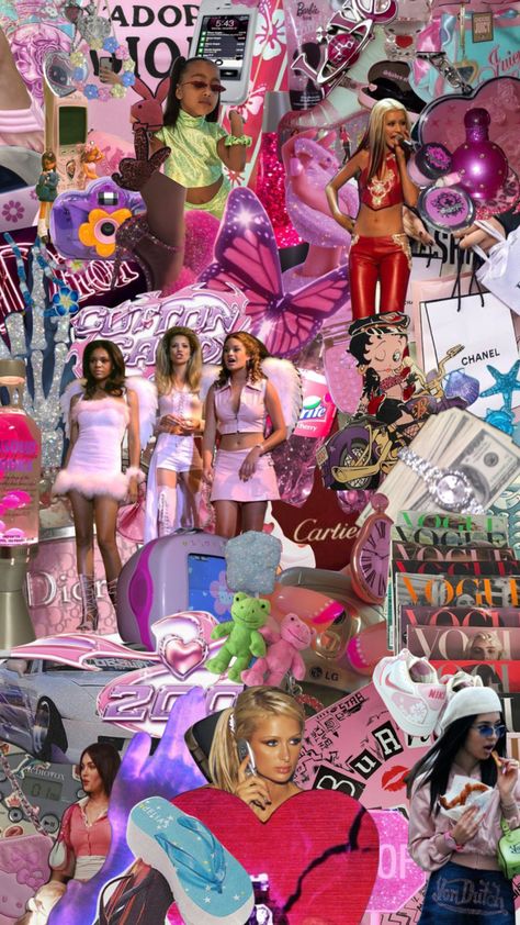 #parishilton #y2k #moodboard #aesthetic #myfirstshuffle #collage #pink #vogue #harrystyles #taylorswift #kimk Y2k Fashion Moodboard, Y2k Aesthetic Moodboard, Noughties Party, Noughties Aesthetic, Y2k Mood Board, Y2k Girly Aesthetic, 2000s Vibes Aesthetic, Y2k Aesthetic Collage, Y2k Aesthetic Pictures