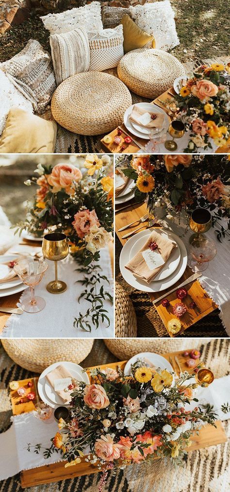 This San Diego Wedding Inspiration Has Us Feeling Summer With Its Fresh, Bold Color Palette and Laid Back Vibe Summer Wedding Vibes, Indian Wedding Color Palette, Neutral Summer Wedding, Gold Summer Wedding, Orange Wedding Color Palette, Boho Summer Wedding, Pillows Colorful, Fall Wedding Trends, Terracotta Garden