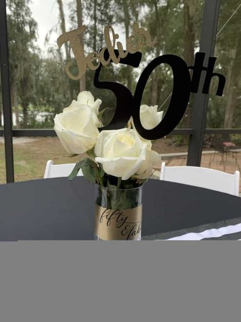 50th Birthday Party Decorations Diy, Diy 50th Birthday Decorations, 50th Birthday Party Diy, 60th Birthday Ideas For Mom Party, 50th Birthday Party Centerpieces, 60th Birthday Centerpieces, 80th Birthday Party Favors, 50th Birthday Party For Women, 50th Birthday Party Themes