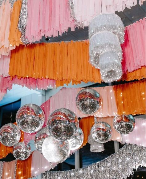 Sep 22, 2023 - This Pin was discovered by Lauren Oreto. Discover (and save!) your own Pins on Pinterest Disco Wedding Decor, Festival Themed Party, Disco Birthday Party, Disco Wedding, Disco Party Decorations, Disco Theme, Party At Home, Bday Party Theme, Wedding Mood