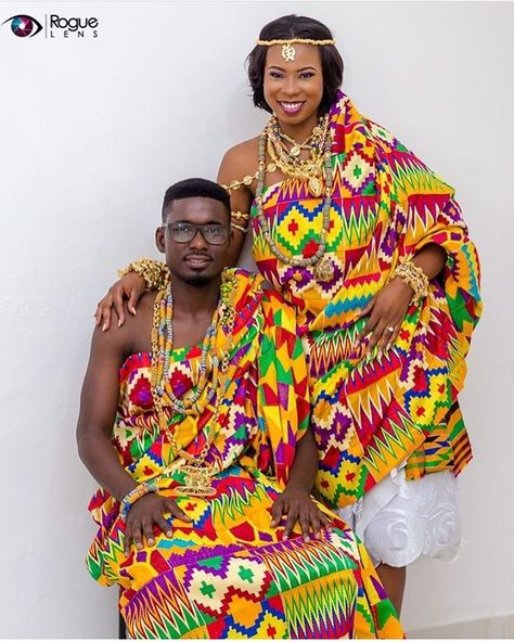 The King and Queen status.. 📷 by: @rogue_lens Kente Designs, Kente Dress, African Bride, African Traditional Wedding, Ghanaian Fashion, Kente Styles, African Print Dress Designs, Kente Cloth, African Traditional Dresses