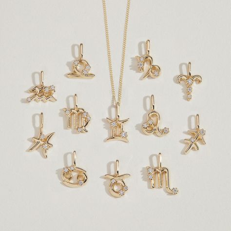 Birthday pending - calling all cancers, shop our solid gold and diamond necklaces. Memorable Jewelry, Initial Fonts, Zodiac Necklace, Zodiac Jewelry, Zodiac Symbols, Zodiac Necklaces, Rose Gold Jewelry, Letter Charms, Gold Letters