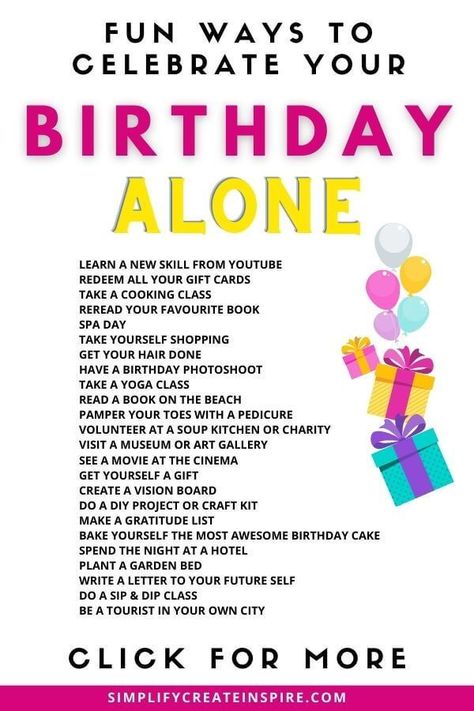 Ideas For My Birthday Party, Things To Do For 23rd Birthday, Things To Do On 17th Birthday, Single Birthday Ideas, To Do On Your Birthday, 20th Birthday Plans Ideas, What To Do For Birthday Ideas, Ideas To Do On Your Birthday, What Can I Do On My Birthday